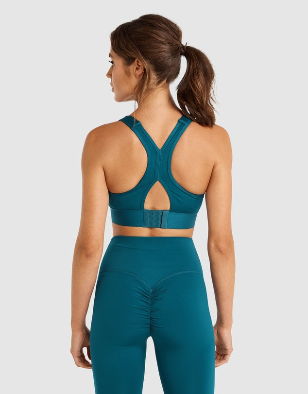 ROCKWEAR Blue/Green Hi Sprint Sports bra (AU 8) and leggings (AU 10) set