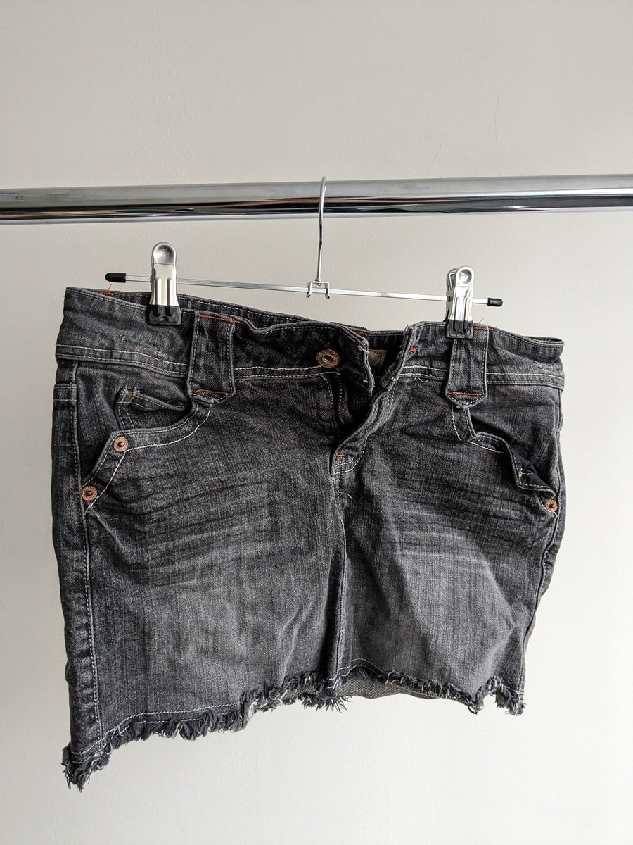 Urban Outfitters Vintage Remade Recycled Grey Denim Skirt By Ymi - S