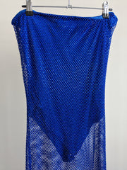 Meshki Blue Nima Diamante Chain Midi Dress - M/L