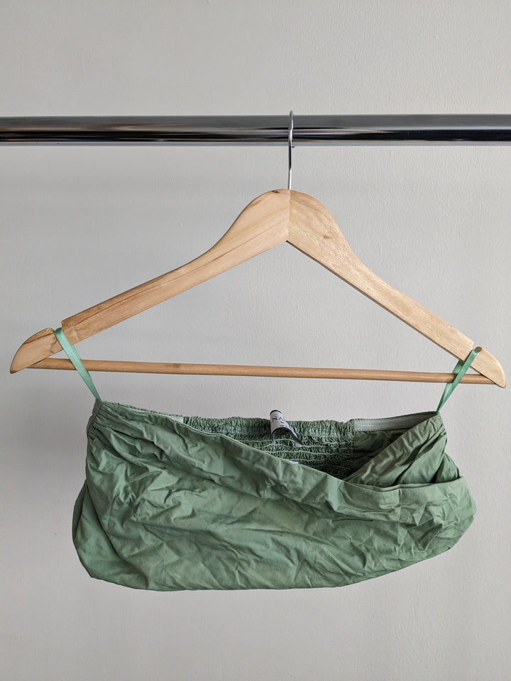 Runaway Light Green 2-piece Long Ruffle Maxi Skirt (L) & Crop Top (M) set