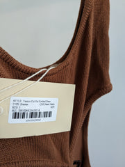 Meshki Desert Marle Brown Yasmin Cut Out Knit Dress - S