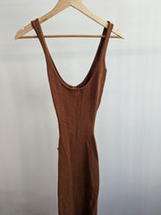 Meshki Desert Marle Brown Yasmin Cut Out Knit Dress - S