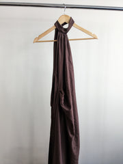 House of CB Brown Silky Midi Dress - XS