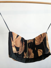 sonya Brown Floral Crop Bustier - AU 8