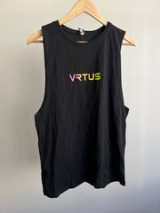 as colour Vrtus Bondi Black Sports Oversized Tank Top - S