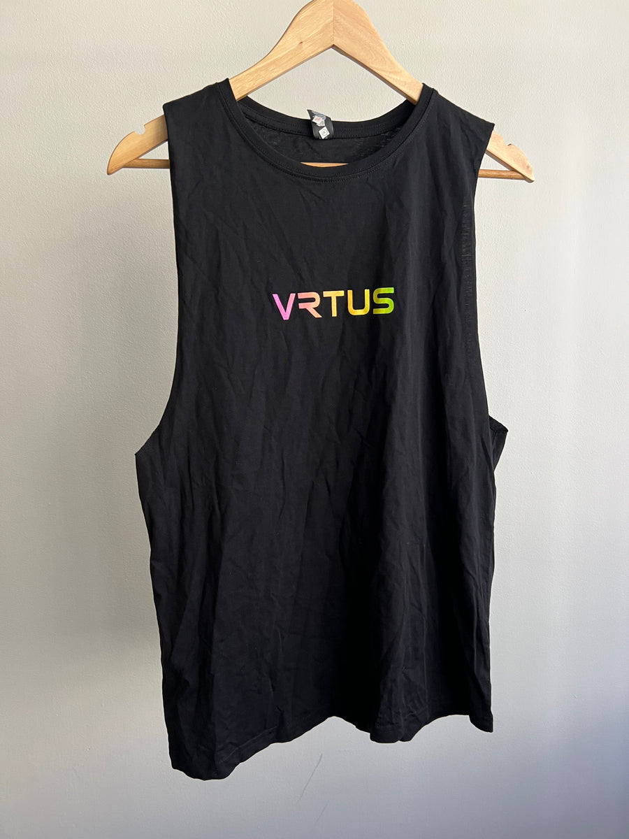 as colour Vrtus Bondi Black Sports Oversized Tank Top - S