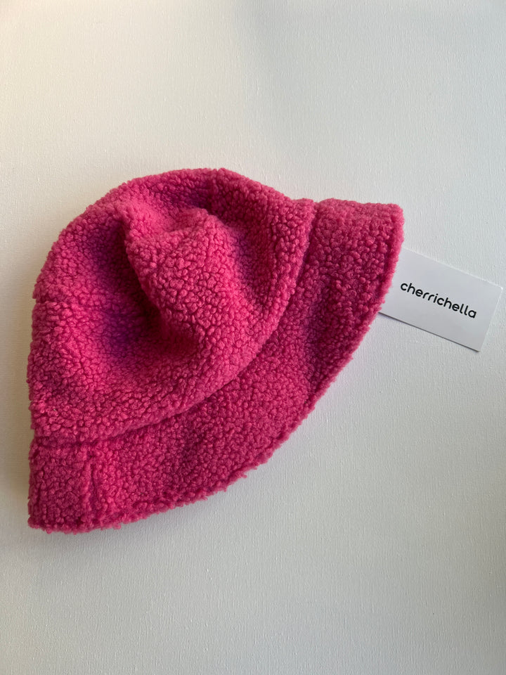 cherrichella Pink Shearling Brooklyn Bucket Hat