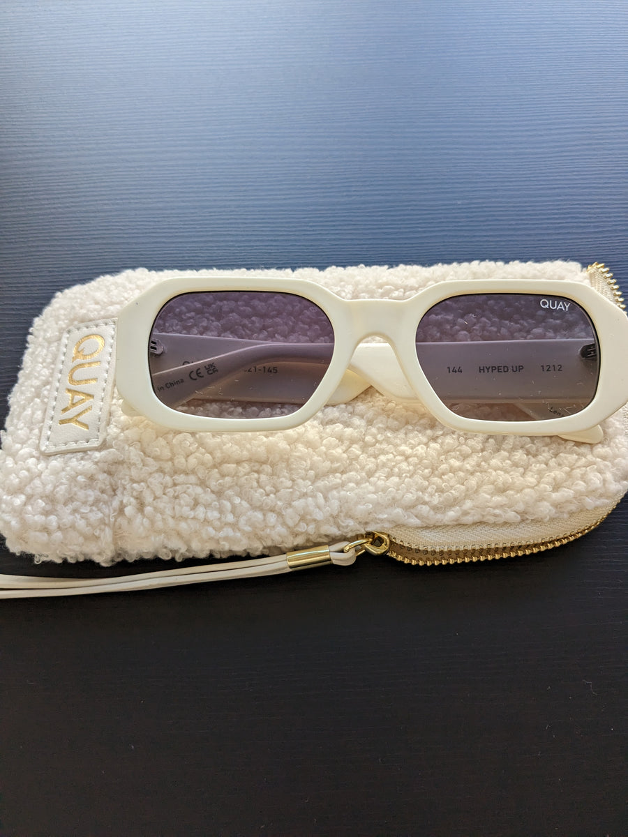QUAY Hyped Up White Sunglasses