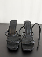 Meshki Black Diamante Heels - 37