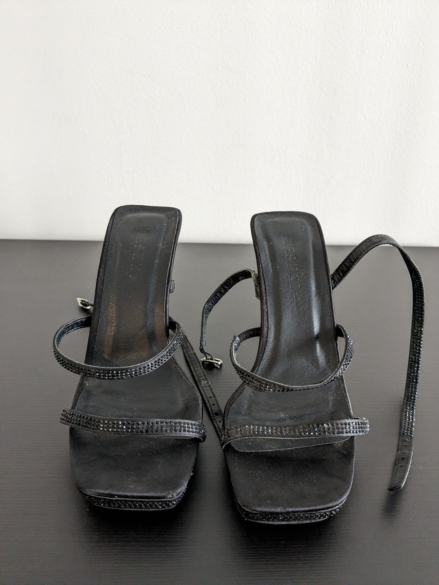 Meshki Black Diamante Heels - 37