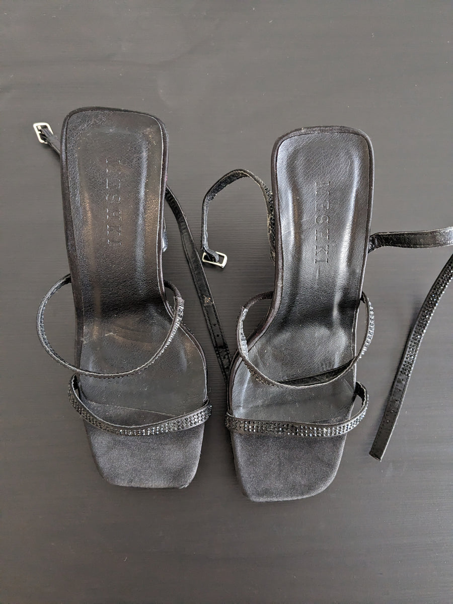 Meshki Black Diamante Heels - 37