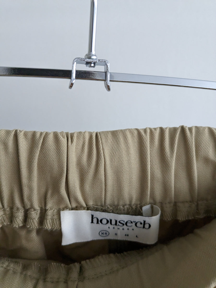 House of CB Olive Green/Beige Pants - XS