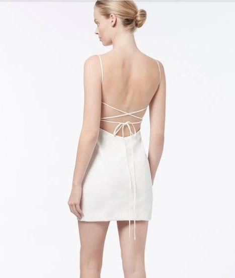 Manning Cartell White Faux Leather Mini Dress - AU 6  flashbackshop.com.au