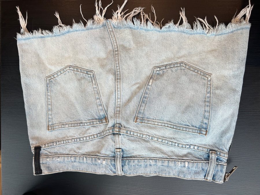 Alexander Wang denim side zipper mini skirt - 27