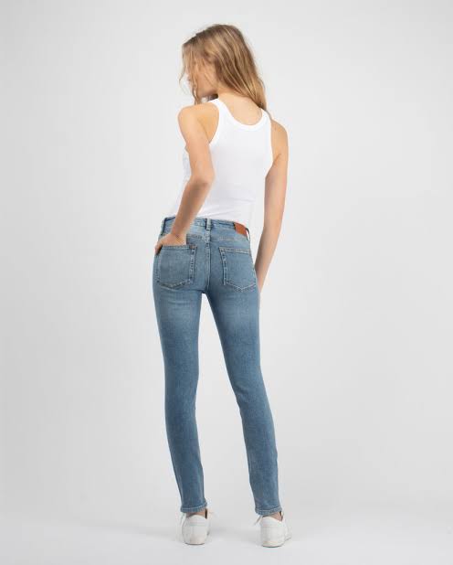 Anine Bing Gabe indigo mid-rise skinny jeans - 24”