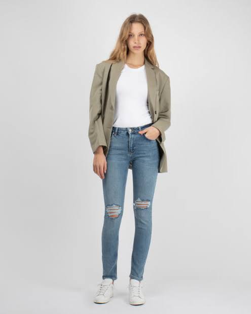 Anine Bing Gabe indigo mid-rise skinny jeans - 24”