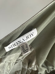 Shona Joy Olive Green Paisley Reflective Print Maxi Dress - AU 8