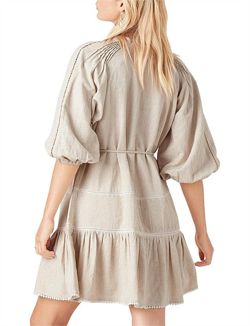 Tigerlily Jessora Ivory Mini Dress - Size AU 10