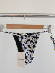 Sonya Black Midnight Daisy Bikini Top and Bottoms Set - AU 6/8