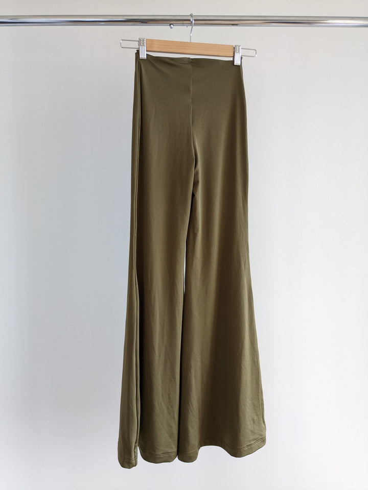 Oh Polly Bronze Stretchy Flared Leg Pants - AU 4