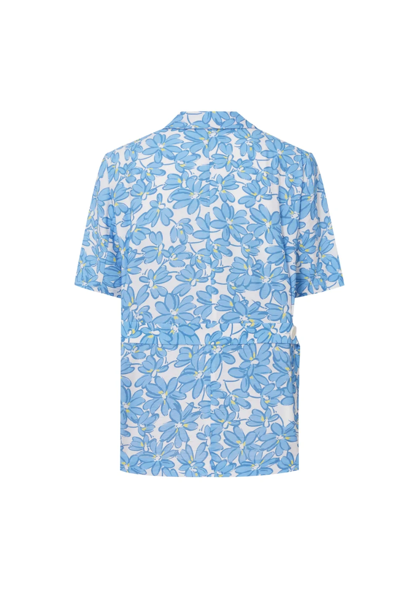 Mo&Co. Blue Floral Print Single Breast Blazer - S