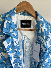 Mo&Co. Blue Floral Print Single Breast Blazer - S