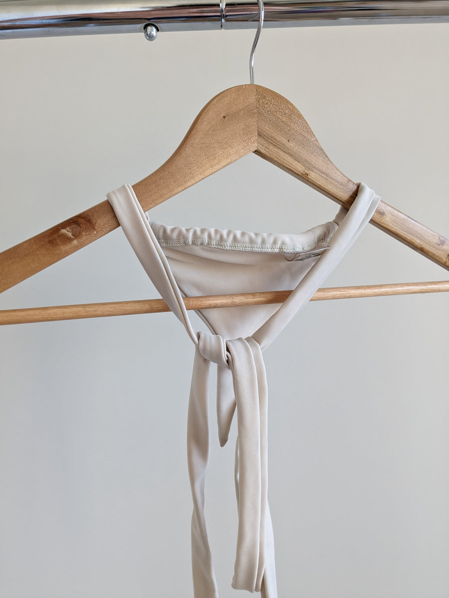 ROGUE SZN Beige Tied-Up Bikini Bottoms - XS