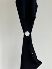 Kookai Black Ribbed Maxi Dress - Kookai 1/AU 10