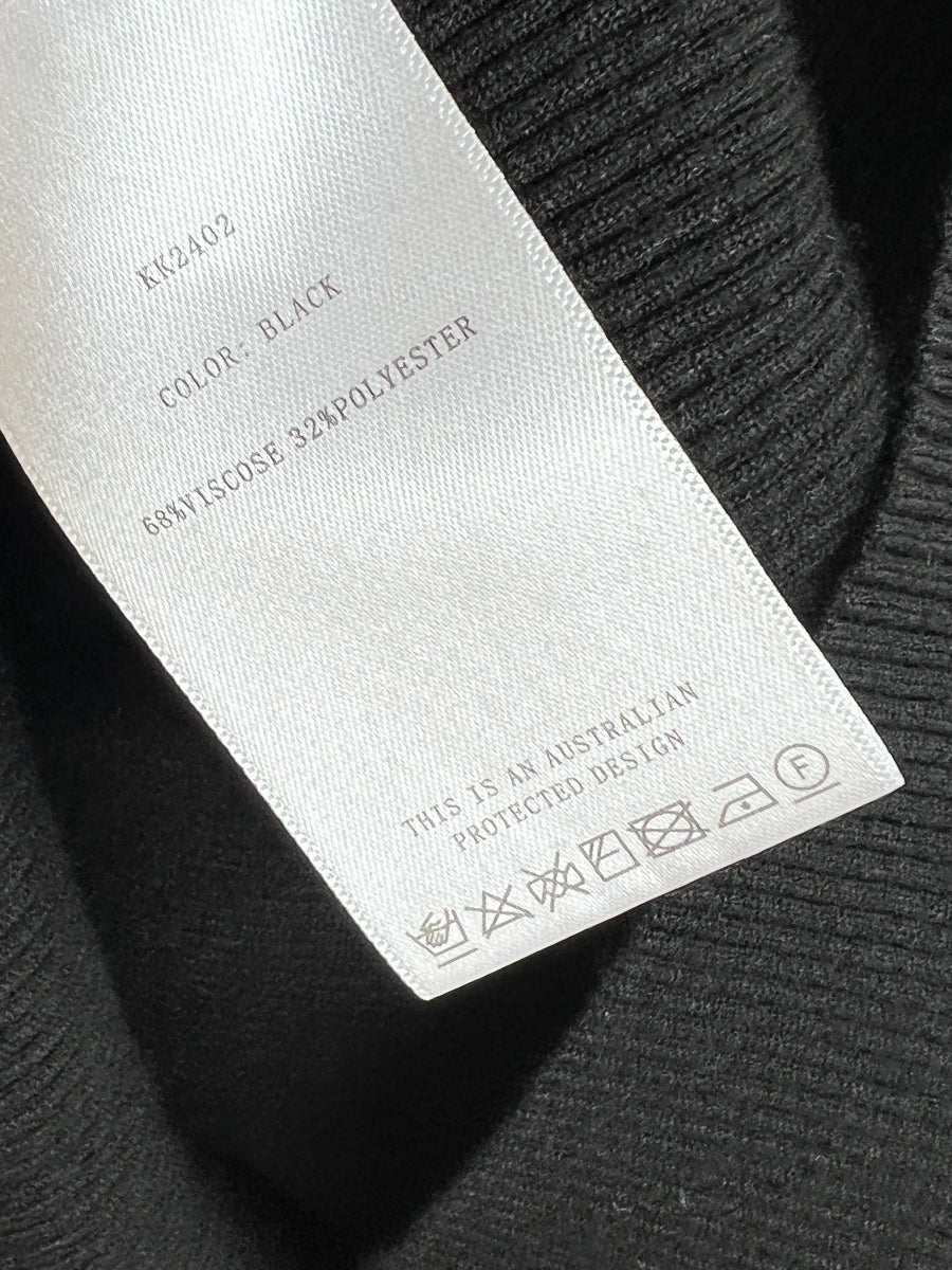 Kookai Black Ribbed Maxi Dress - Kookai 1/AU 10