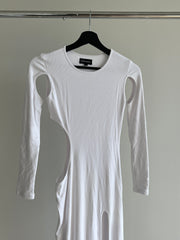 23rd & Madison White Ace Ribbed Long Sleeve Maxi Dress - S