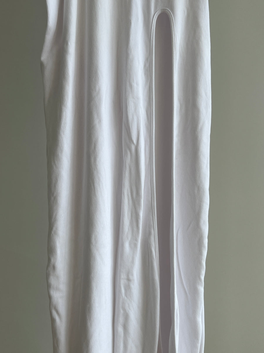 23rd & Madison White Ace Ribbed Long Sleeve Maxi Dress - S