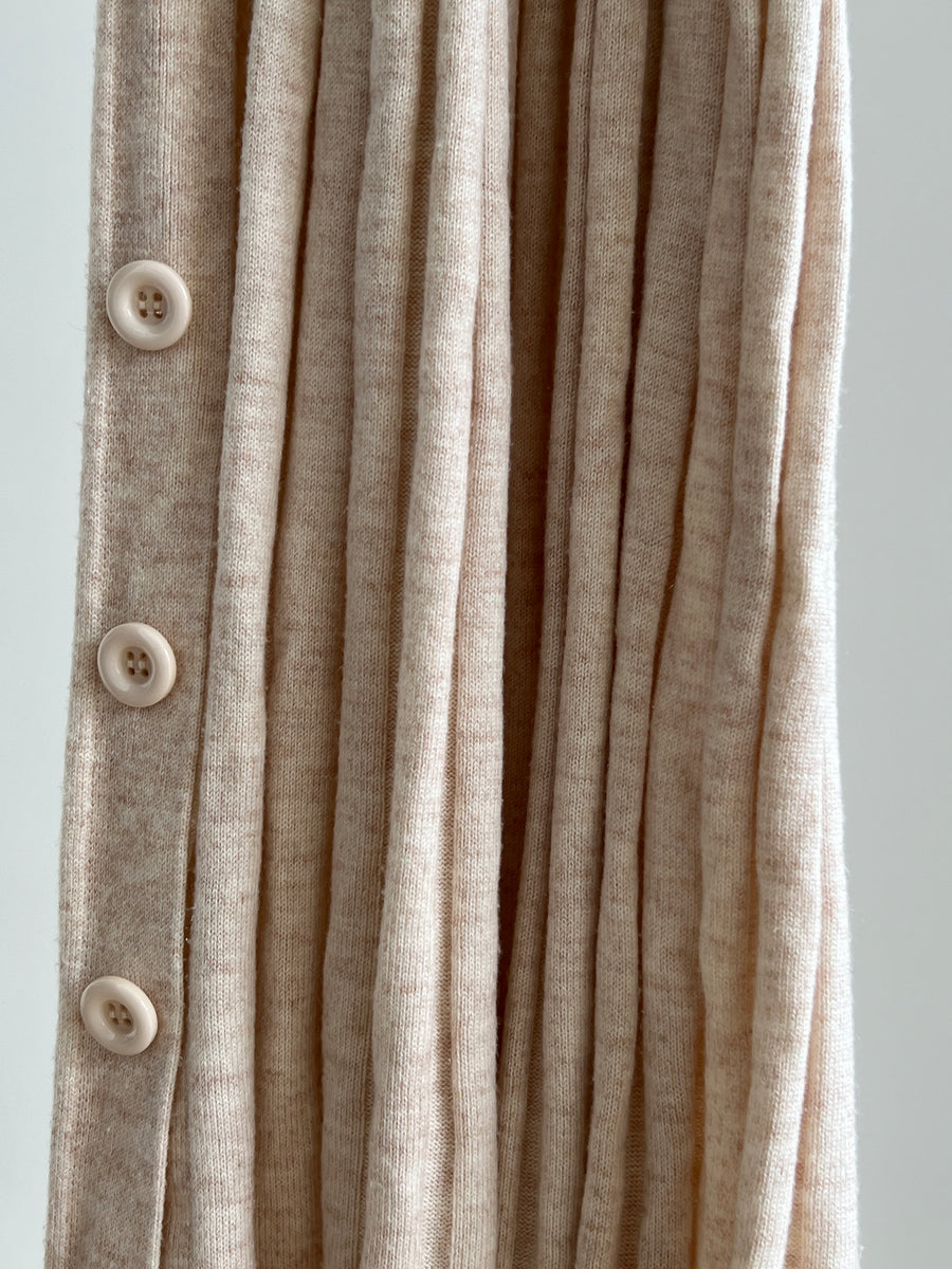 Michael Costello x Revolve Soft Pink Side Button Ribbed Maxi Dress - XXS