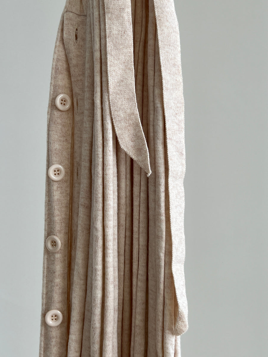 Michael Costello x Revolve Soft Pink Side Button Ribbed Maxi Dress - XXS