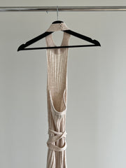 Michael Costello x Revolve Soft Pink Side Button Ribbed Maxi Dress - XXS