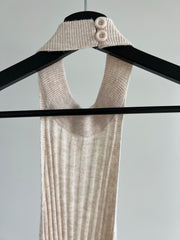 Michael Costello x Revolve Soft Pink Side Button Ribbed Maxi Dress - XXS