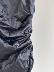 Glassons Black Strapless Ruched Satin Mini Dress - AU 6