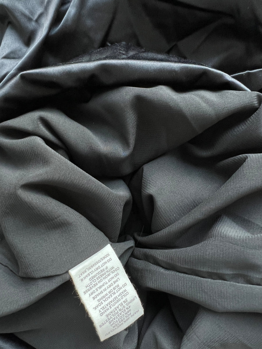 Glassons Black Strapless Ruched Satin Mini Dress - AU 6