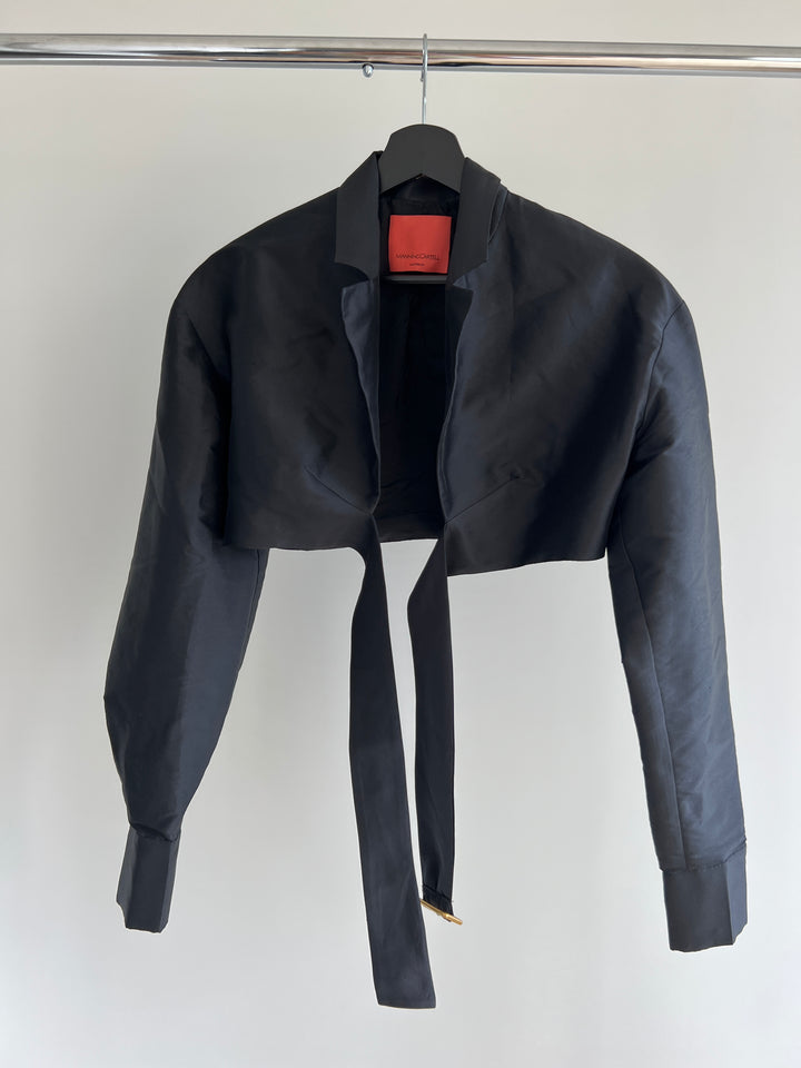 Manning Cartell Exclusive Sample Black Crop Blazer with Belt - S/XS