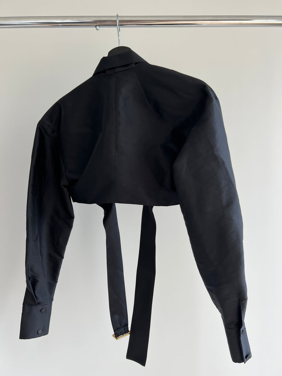 Manning Cartell Exclusive Sample Black Crop Blazer with Belt - S/XS