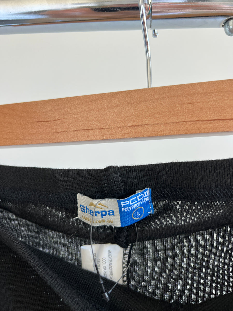 sherpa Black Knit 100% Merino Leggings - L