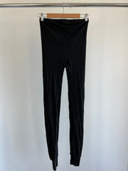 sherpa Black Knit 100% Merino Leggings - L