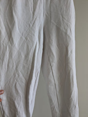 The Pilates Class White 100% Cotton Crew Neck Sweater and Pants Tracksuit Set - S (Sweater), XS (Pants)