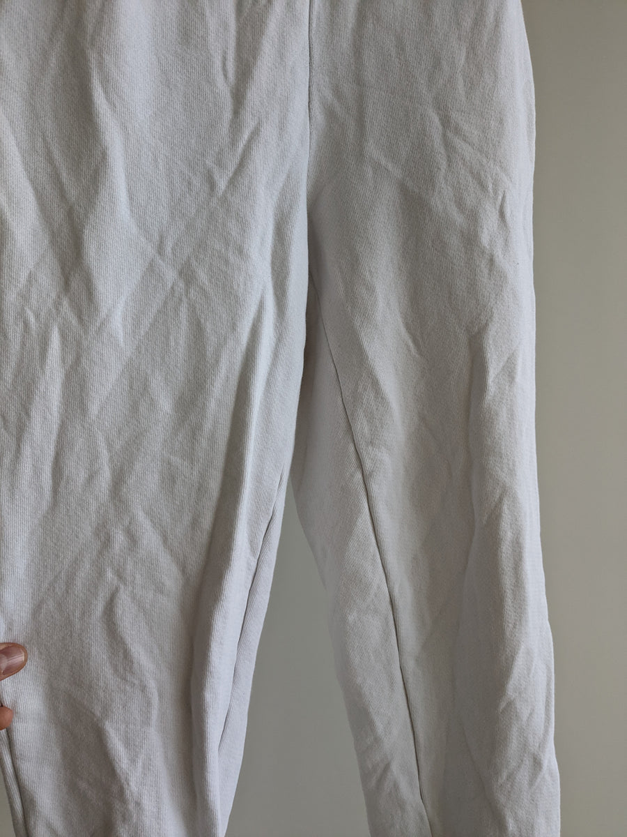 The Pilates Class White 100% Cotton Crew Neck Sweater and Pants Tracksuit Set - S (Sweater), XS (Pants)