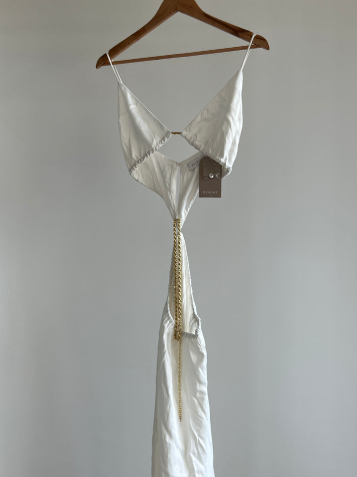 Meshki White Colette Chain Maxi Dress - XS