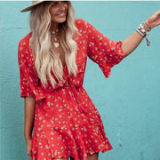 Kivari The Label Red Floral Mini Skirt - M