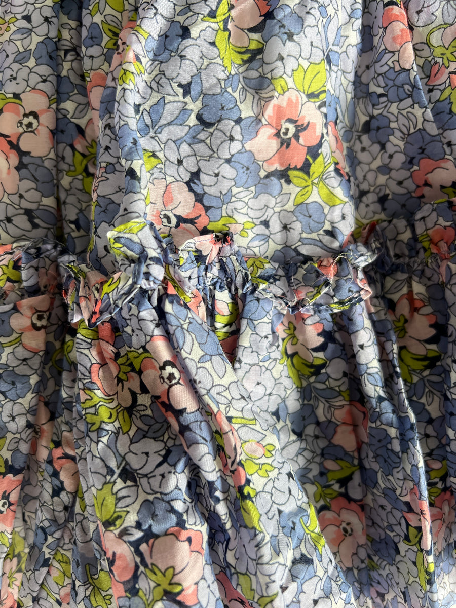 Alice McCall Floral Lady Ruffled Romper 10 Off The Shoulder Blouson Sleeve - Size 8