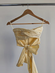 Bec + Bridge Yellow Tied-Front Crop Top - AU 6
