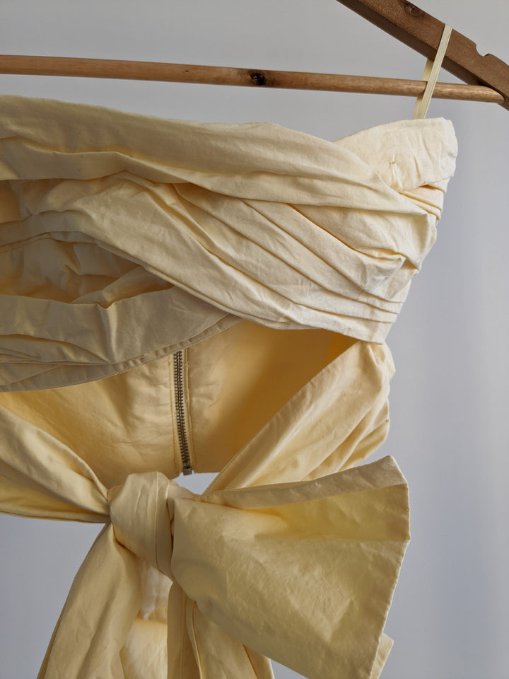 Bec + Bridge Yellow Tied-Front Crop Top - AU 6