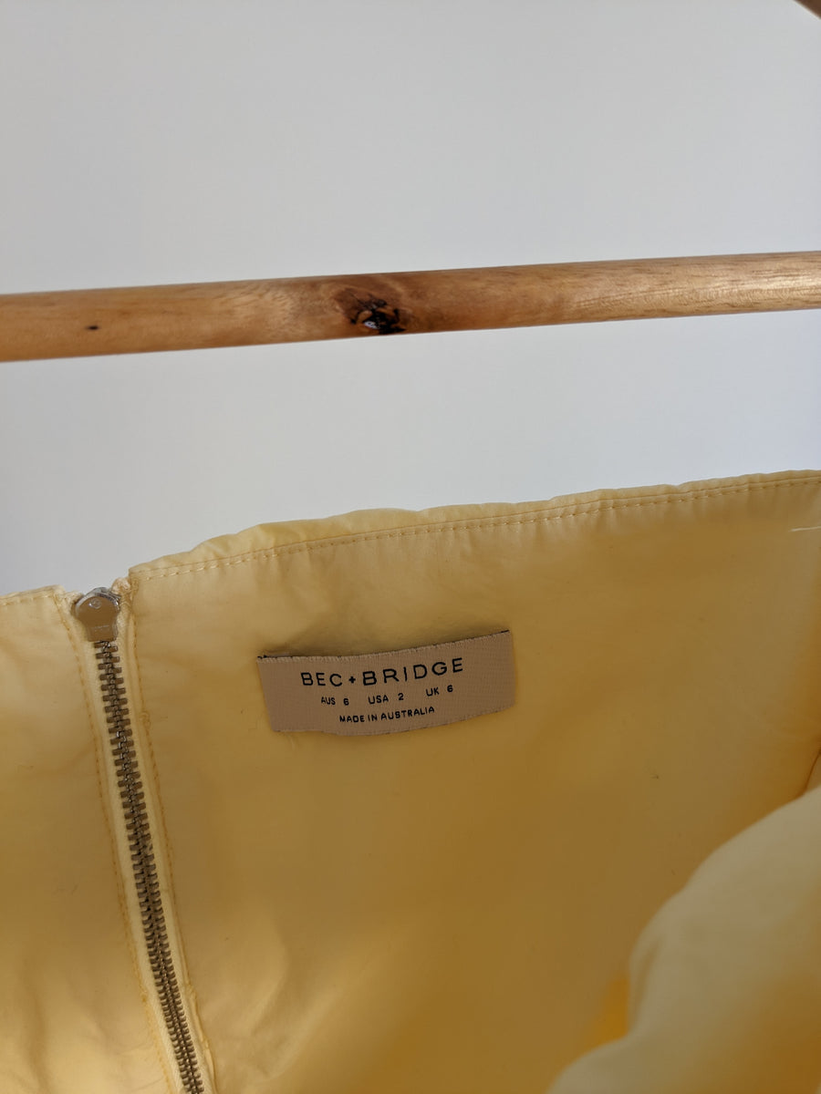 Bec + Bridge Yellow Tied-Front Crop Top - AU 6