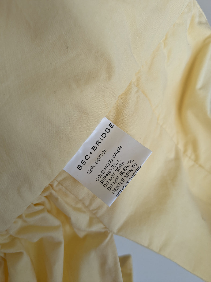 Bec + Bridge Yellow Tied-Front Crop Top - AU 6